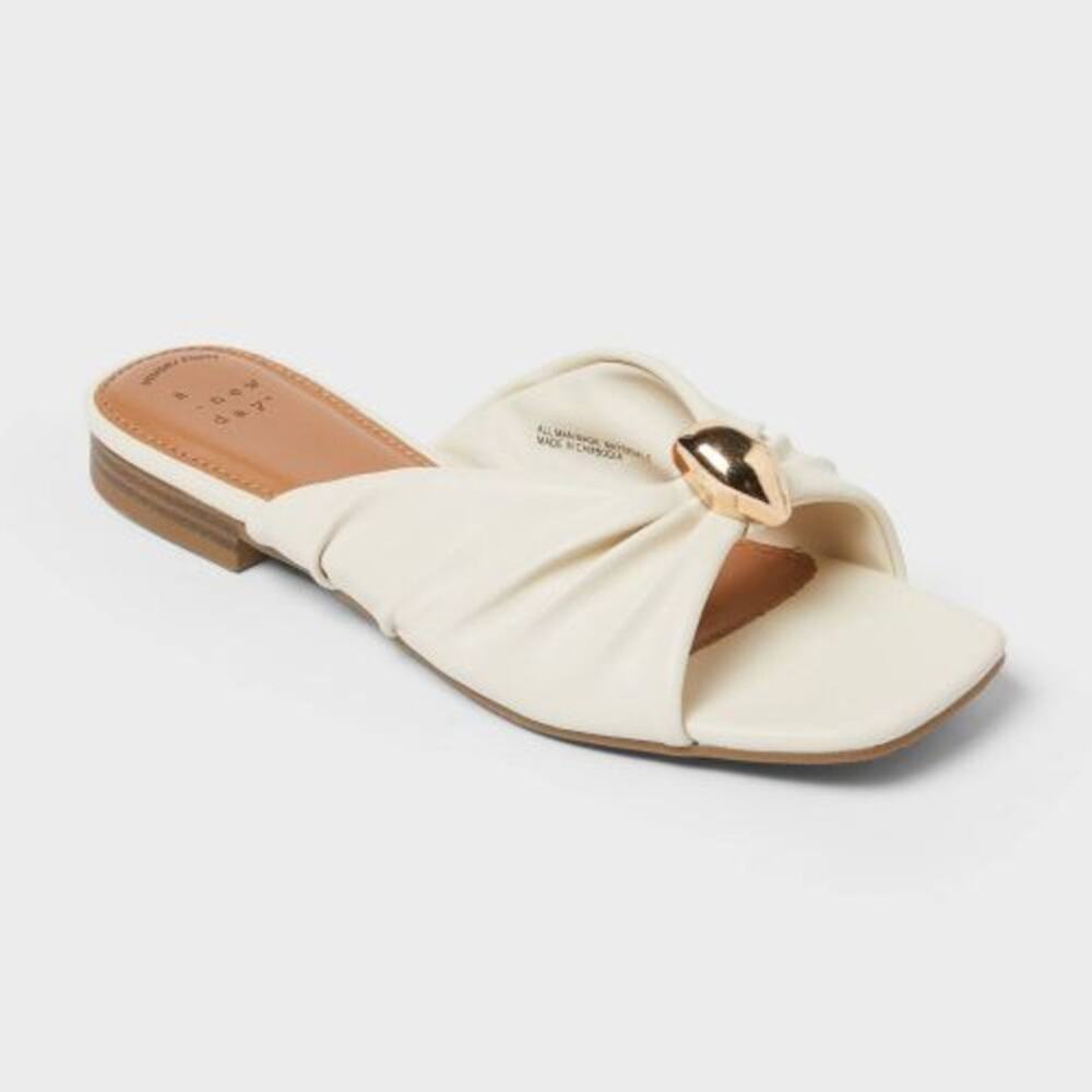 Women’s Thea Sandals with Memory Foam Insole - A New Day - Cream